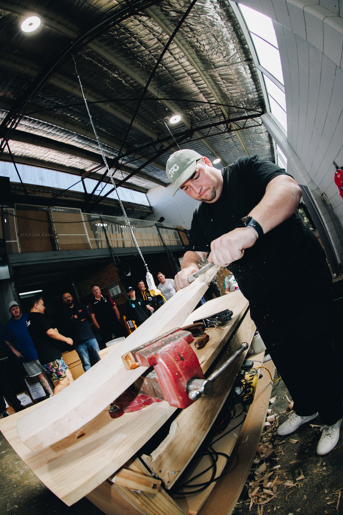 Bat making demonstration at JPG HQ, Sydney