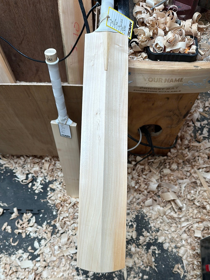 JPGavan Performance custom cricket bat #659, toe view