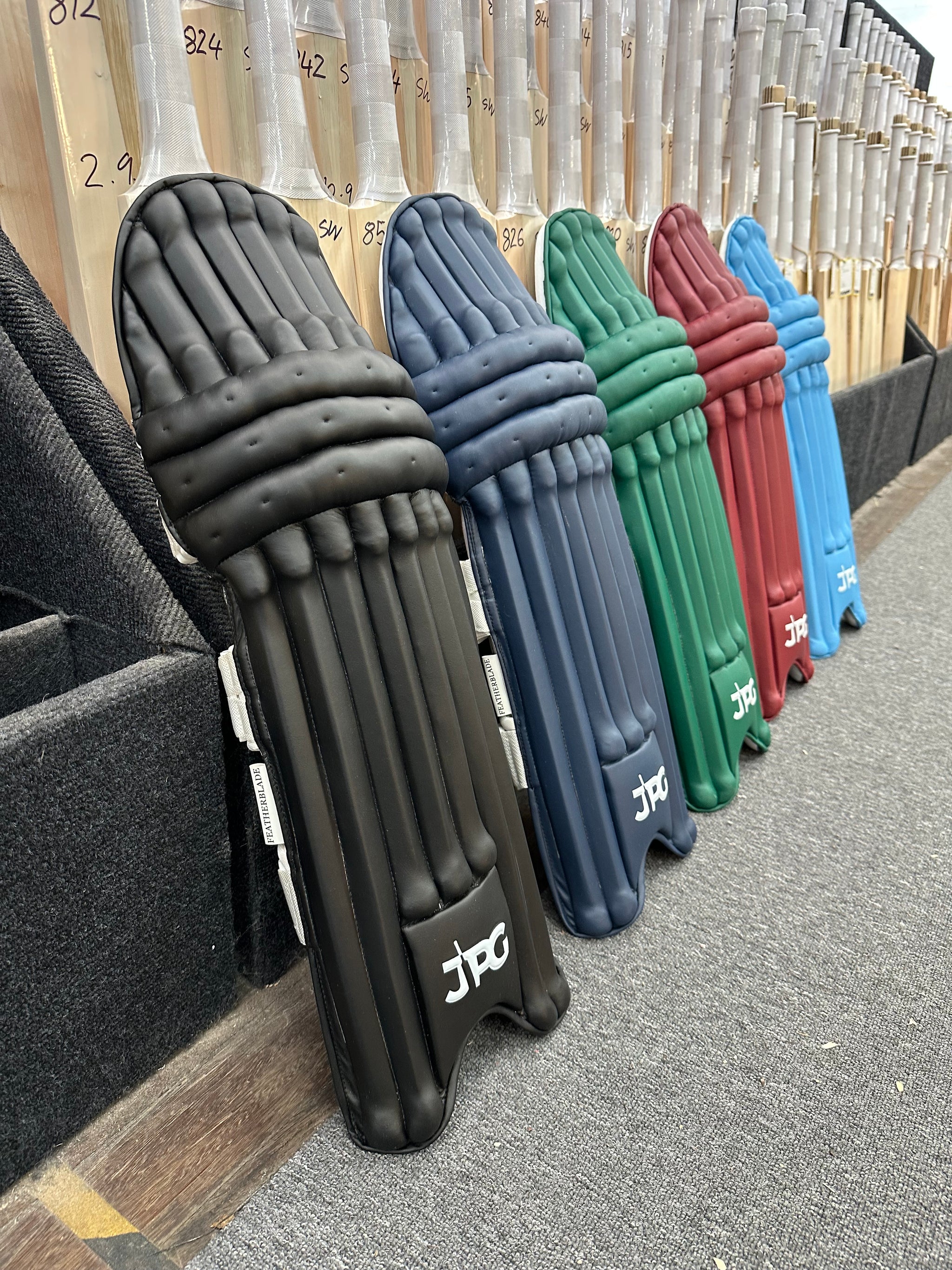 Coloured Featherblade cricket batting pads
