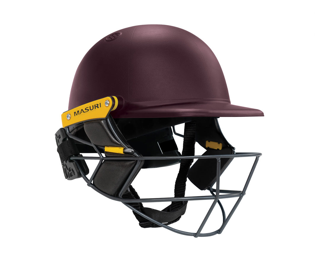 Custom Club Masuri Helmet - T Line Titanium Junior Maroon (Painted Shell)