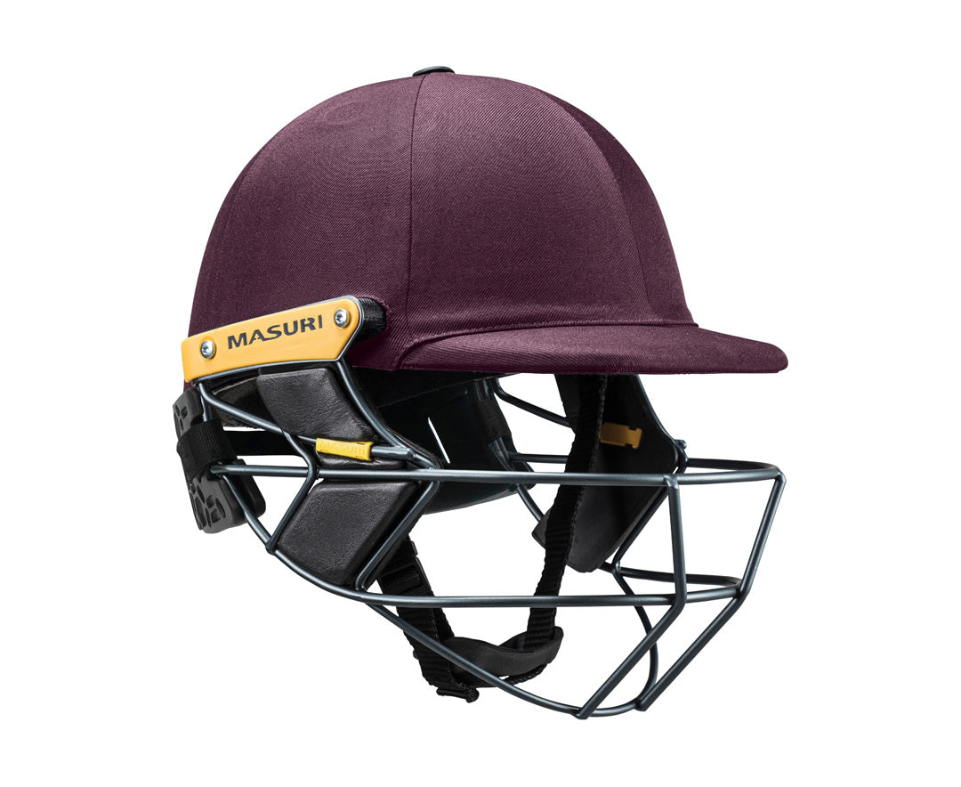 Custom Club Masuri Helmet - T Line Steel Maroon (Cloth + Embroidery)