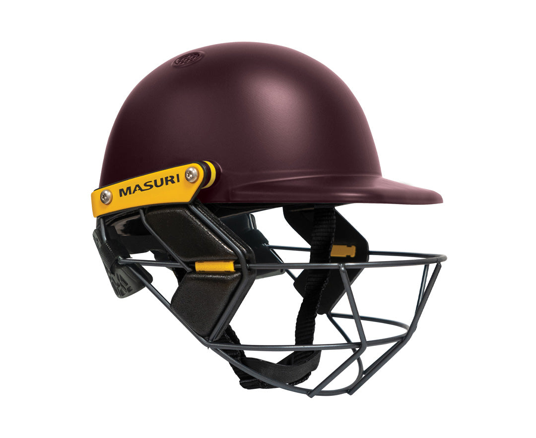 Custom Club Masuri Helmet - T Line Steel Junior Maroon (Painted Shell)