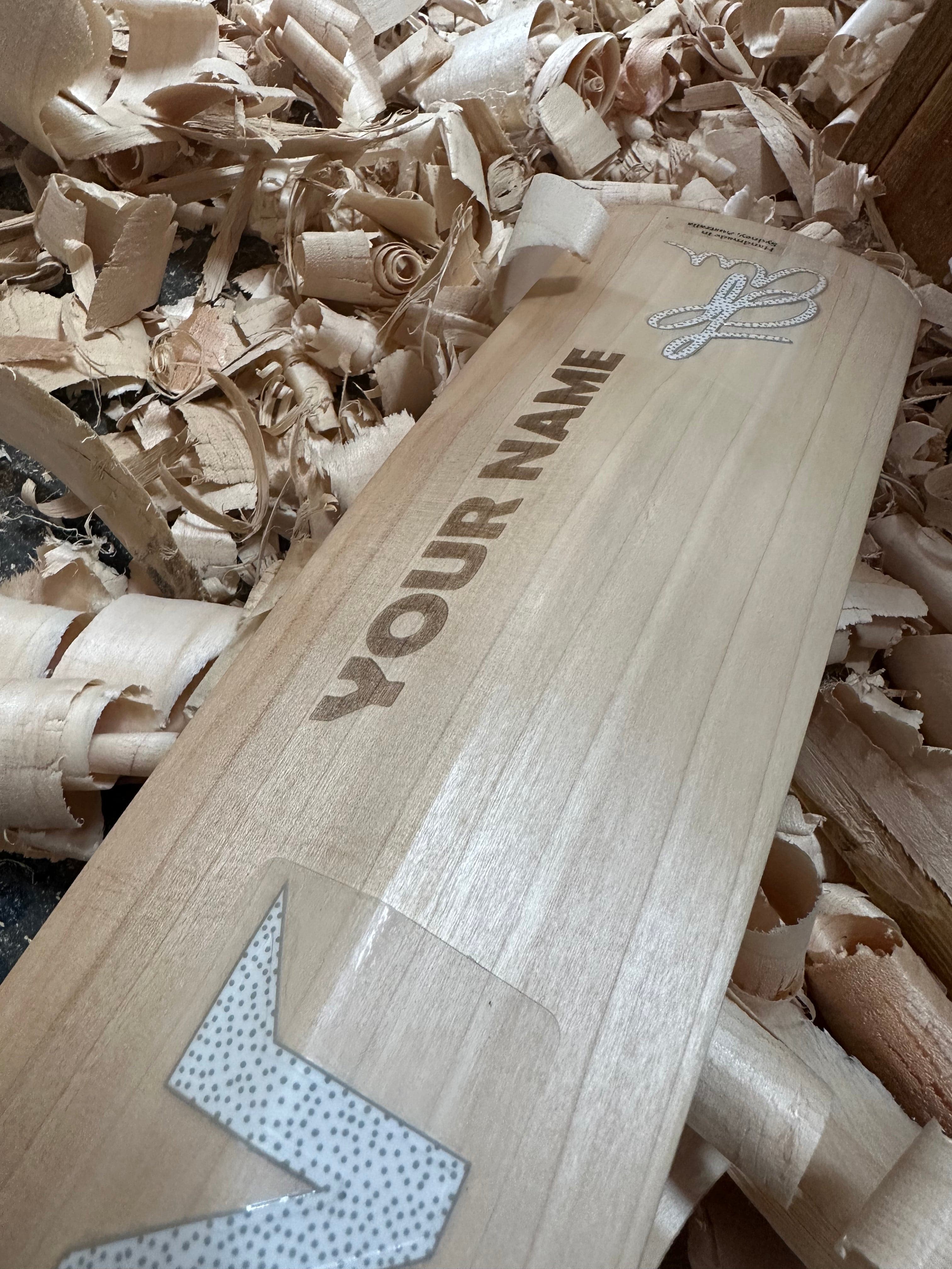 Cricket bat laser engraving